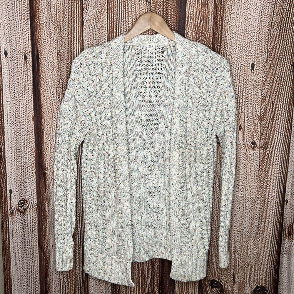 Womens Gap Knit Multicolor Open Cardigan Medium